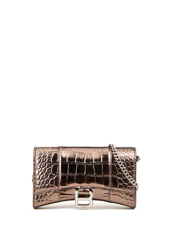 

Женская кожаная сумка через плечо hourglass bronze Balenciaga