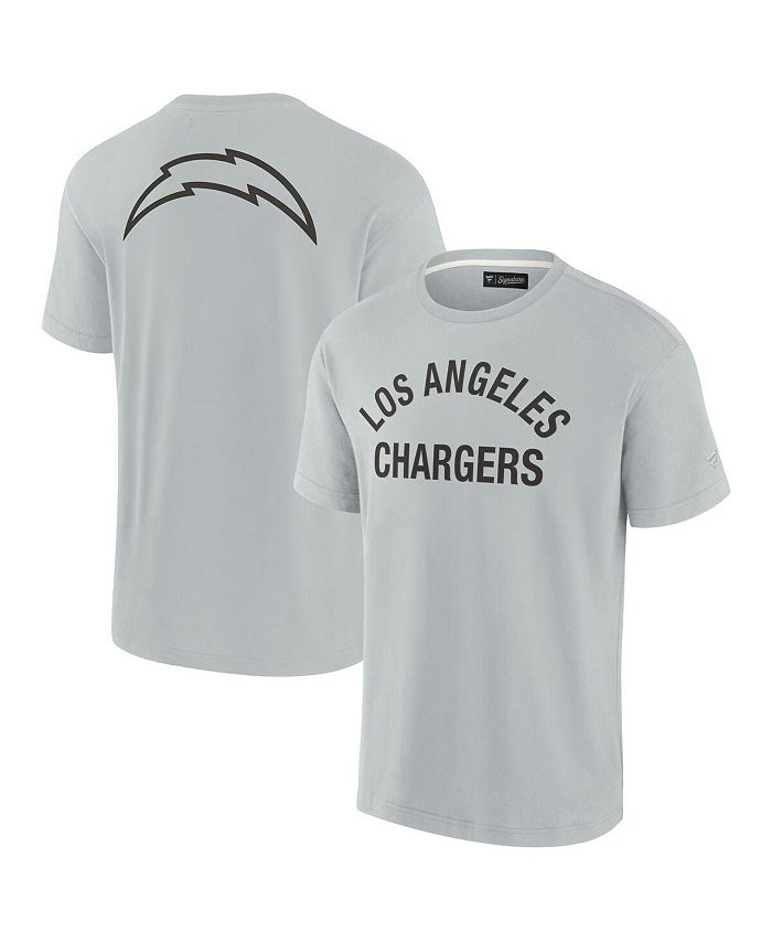 

Мужская и женская серая супермягкая футболка Los Angeles Chargers с коротким рукавом Fanatics Signature, серый