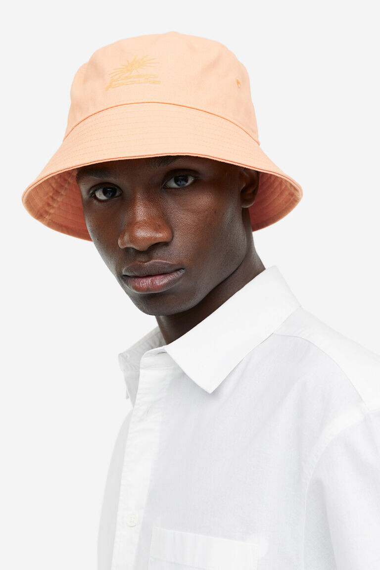 

Хлопковая шляпа-ведро H&M, оранжевый