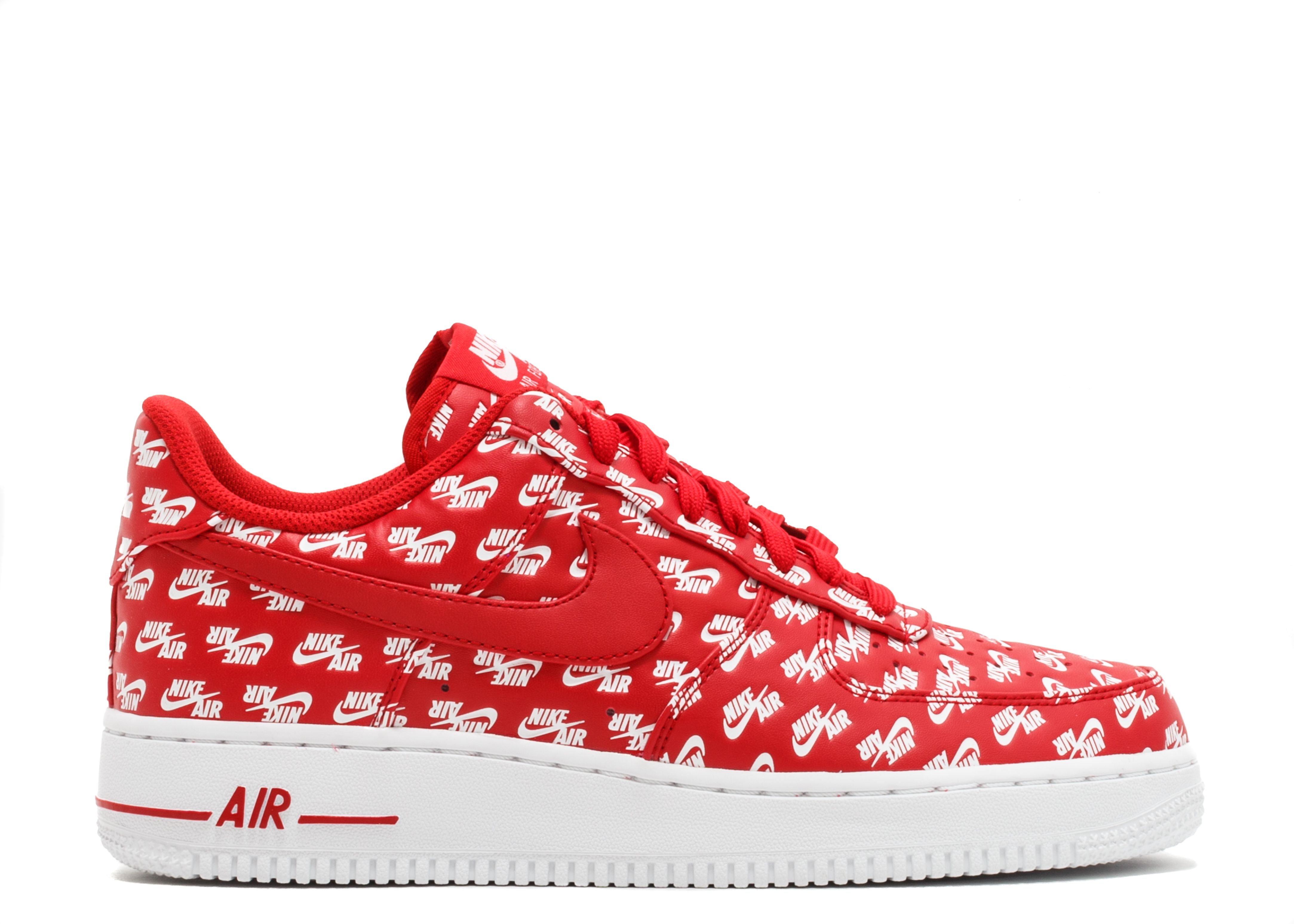 Кроссовки Nike Air Force 1 Low 07 Qs 'All Over Logo Red', красный фотографии