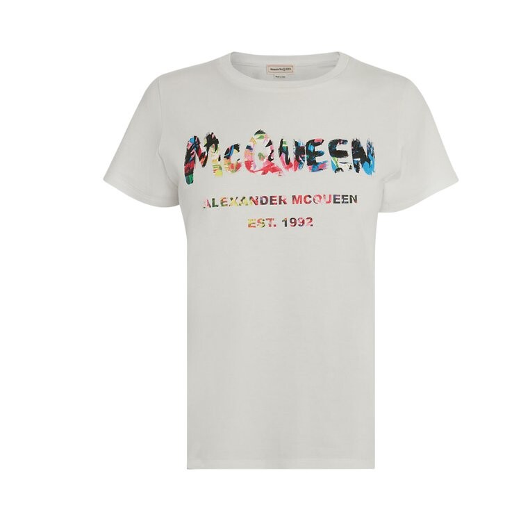 

Футболка Alexander McQueen Graffiti 'White', белый