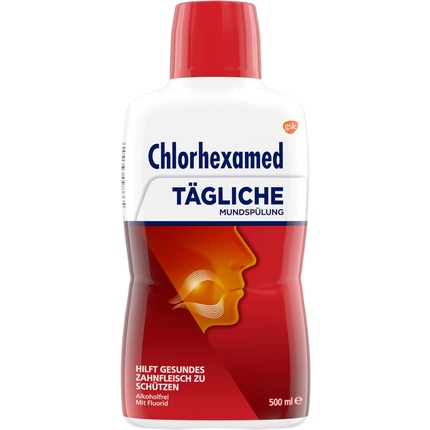Хлоргексамед Ежедневная жидкость для полоскания рта 500 мл для ежедневного ухода и очистки с антибактериальной жидкостью для полоскания рта - без спирта, без запаха Chlorhexamed