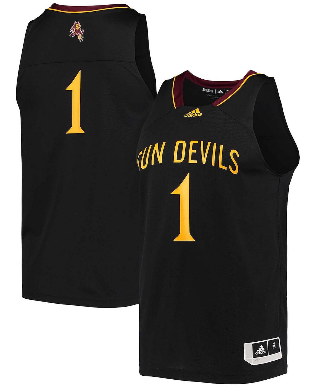 

Мужская черная майка №1 Sun Devils Reverse Retro State Arizona State adidas