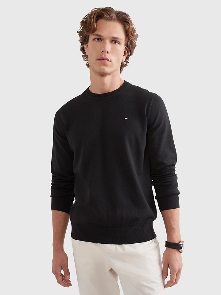 

Однотонный свитер с круглым вырезом Tommy Hilfiger
