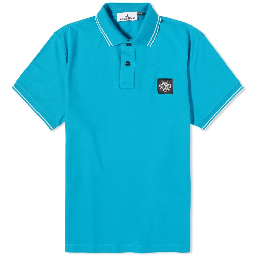 

Поло Stone Island с нашивкой, бирюзовый, Зеленый