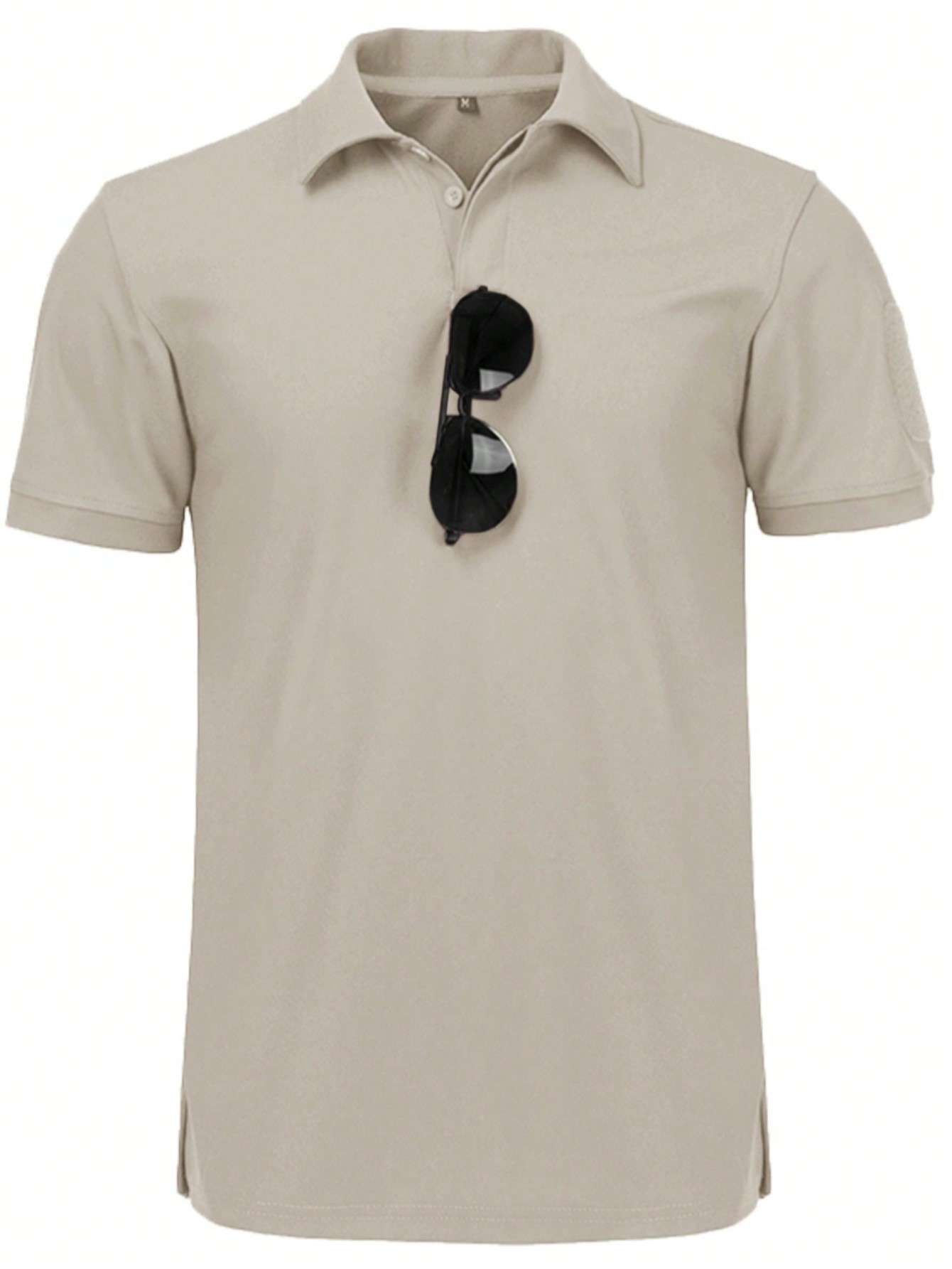 Мужская рубашка поло с коротким рукавом для отдыха, бежевый летняя тонкая стильная ледяная рубашка поло с лацканами мужская футболка большого размера с коротким рукавом мужская свободная футболка