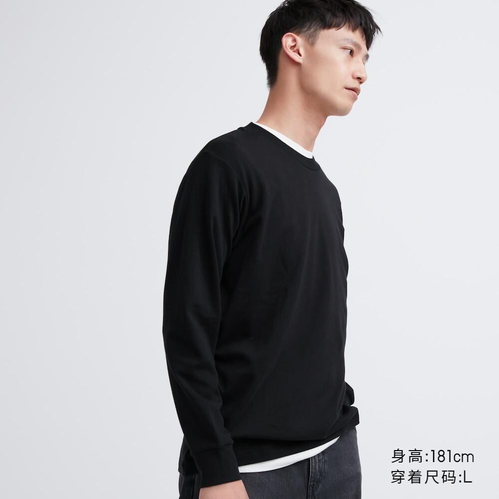 

Свитшот Uniqlo унисекс с круглым вырезом, черный