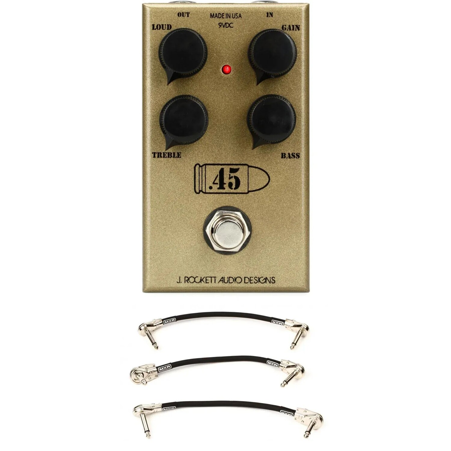 

Педаль Overdrive калибра .45 от J. Rockett Audio Designs с 3 соединительными кабелями
