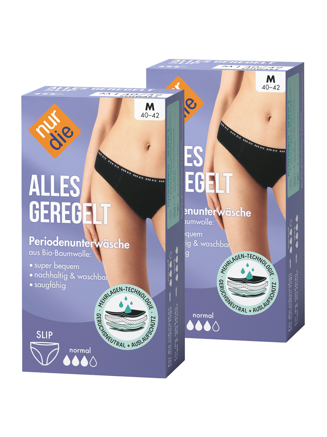 

Трусы Nur Die Periodenunterwäsche Alles Geregelt normal, черный