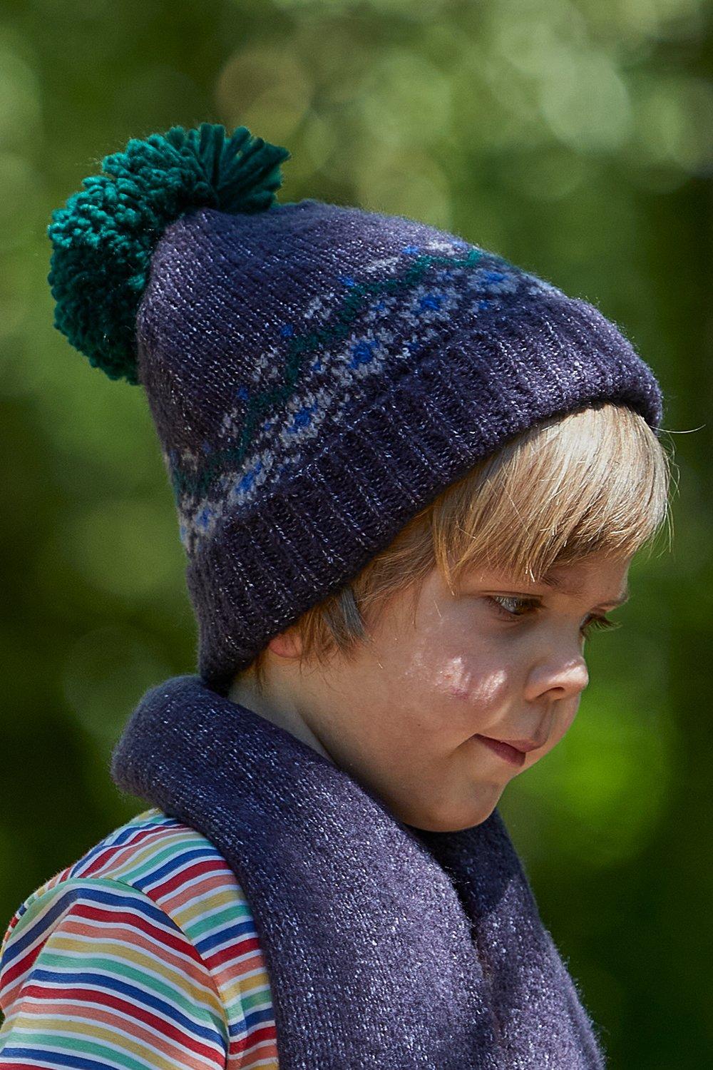 Детская шапка Fairisle Bobble 'Mini Frampton Hat' Moshulu, синий