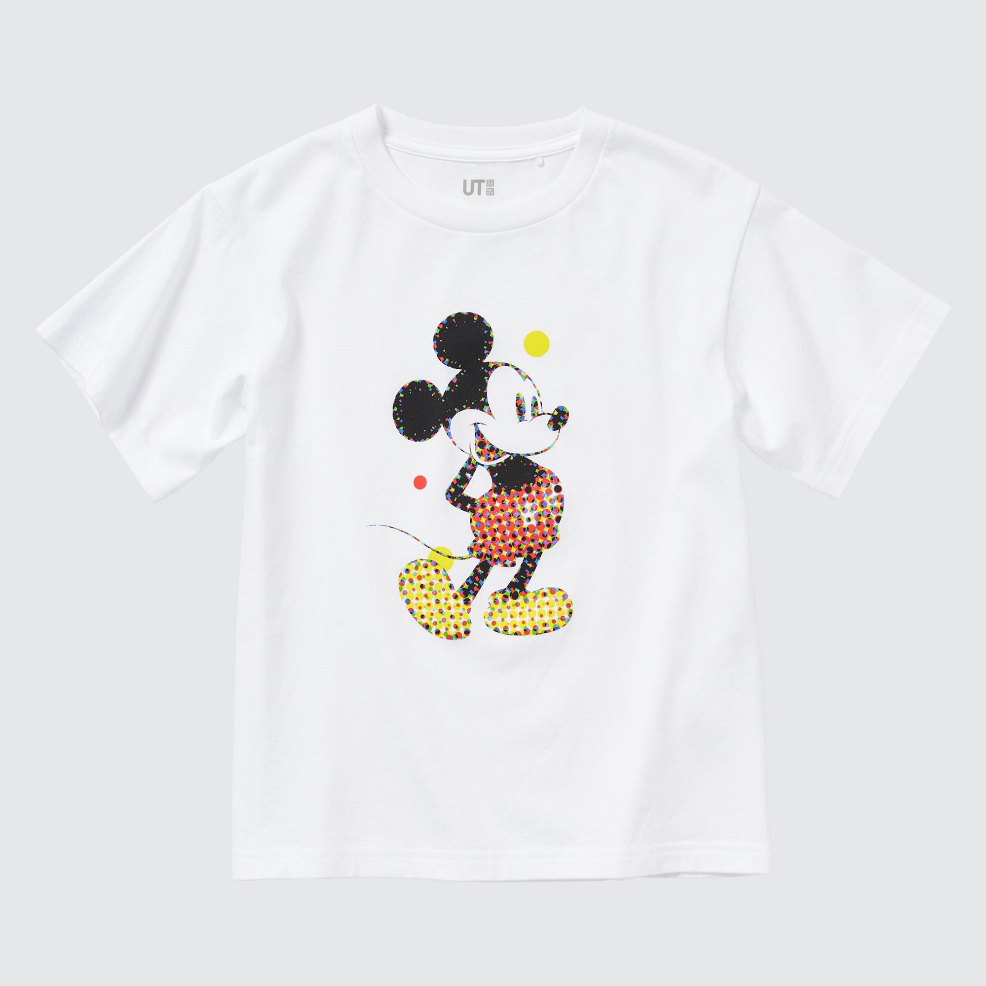 

Футболка UNIQLO Mickey Stands Ut с графикой, белый