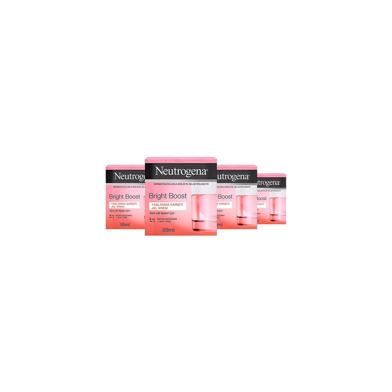 

Гель-крем Neutrogena Bright Boost антивозрастной, 4 упаковки по 50 мл