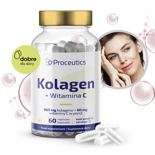 Коллаген + витамин С, кожа, волосы, ногти, 60 капсул. Proceutics goldica кожа волосы ногти коллаген биотин мсм таблетки 60 шт
