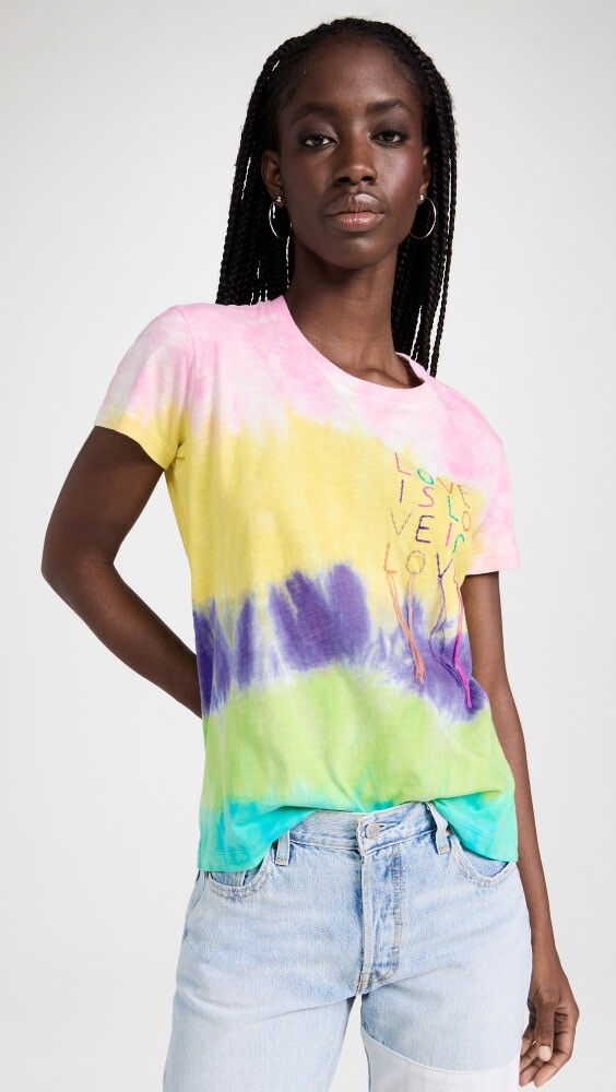

Футболка Mira Mikati Embroidered Love Is Love Tie Dye, разноцветный