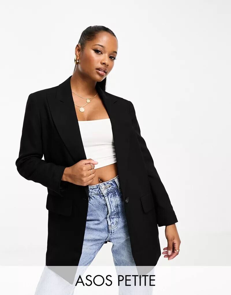 

Черный удлиненный пиджак ASOS Petite Perfect