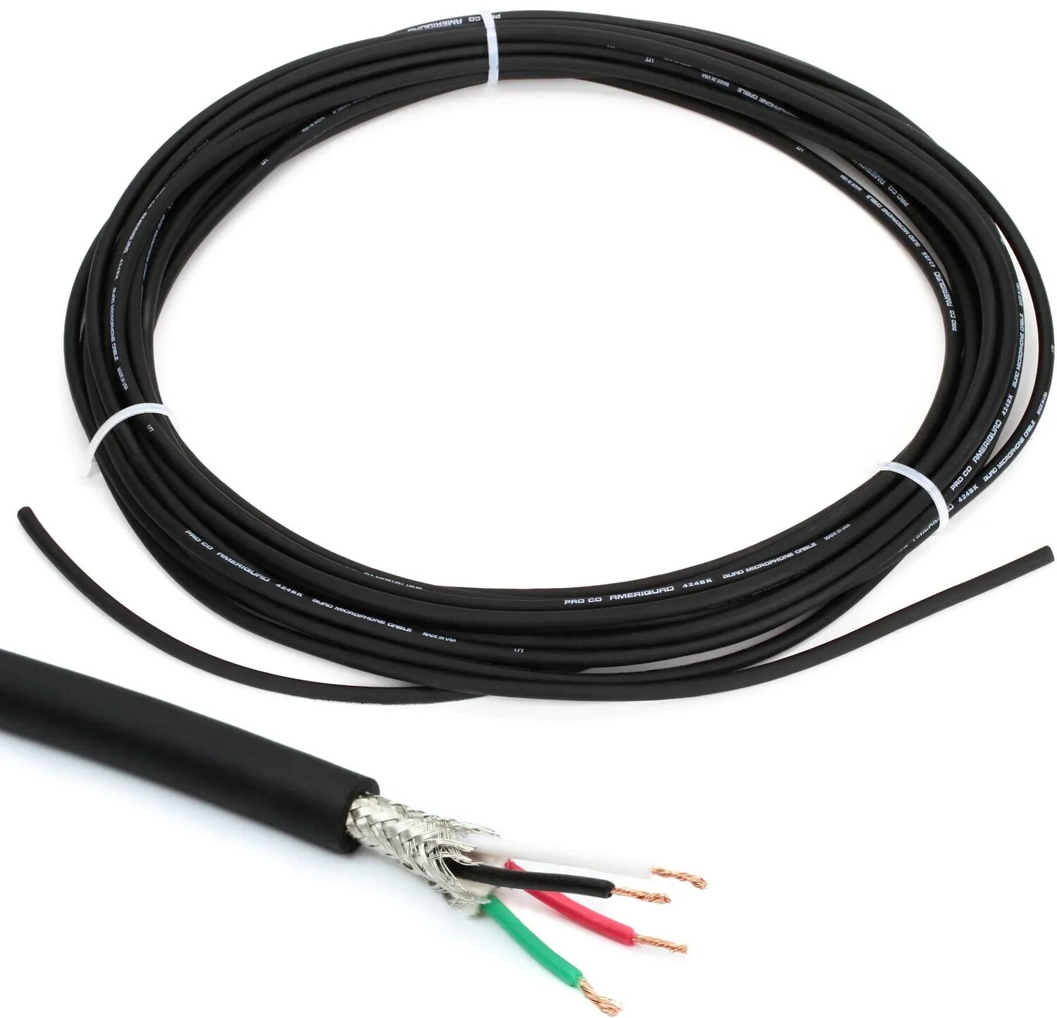 

Провод для микрофона Pro Co Ameriquad 424BK Bulk Quad — 50 футов
