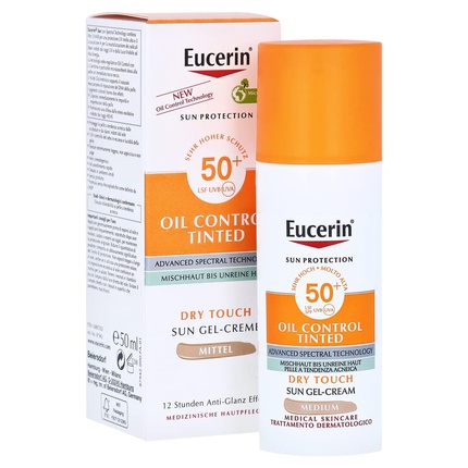 Тональный гель-крем для лица Sun Oil Control Spf50+ Medium, Eucerin