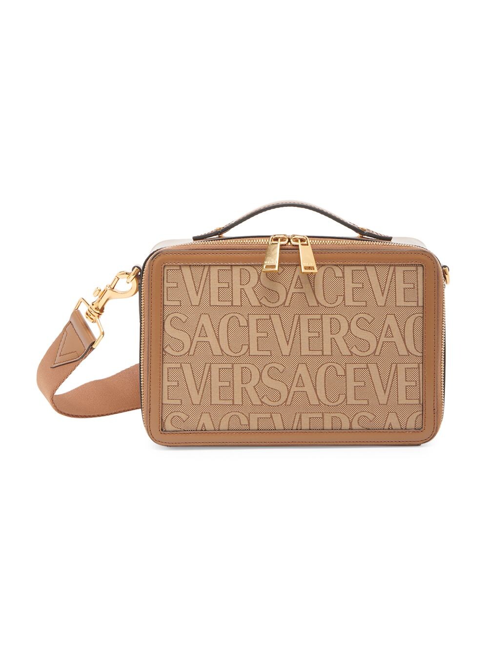 

Сумка-мессенджер с логотипом Versace, бежевый
