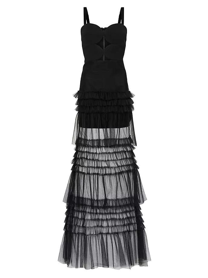 smith rebecca superdaisy Тюлевое платье Amelia с вырезами Rebecca Vallance, черный