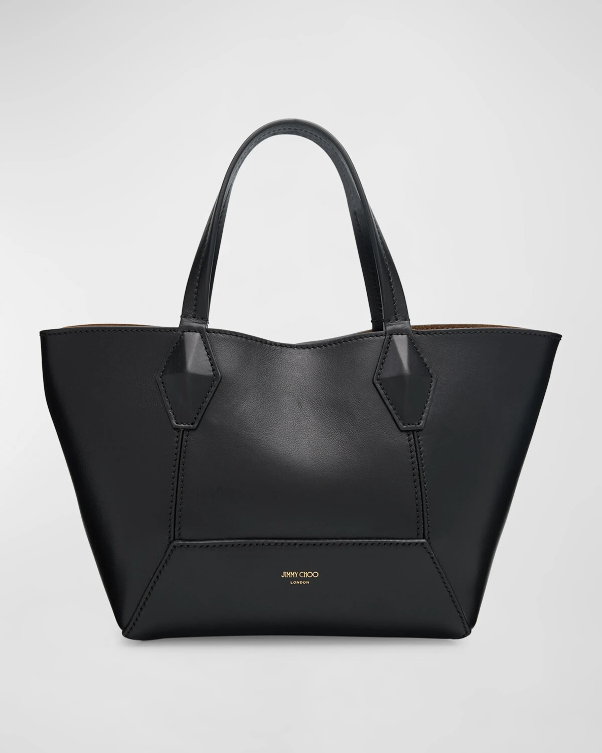 

Кожаная большая сумка с бриллиантами Jimmy Choo, черный