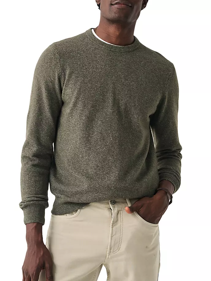

Свитер Джексон с круглым вырезом Faherty Brand, цвет olive heather