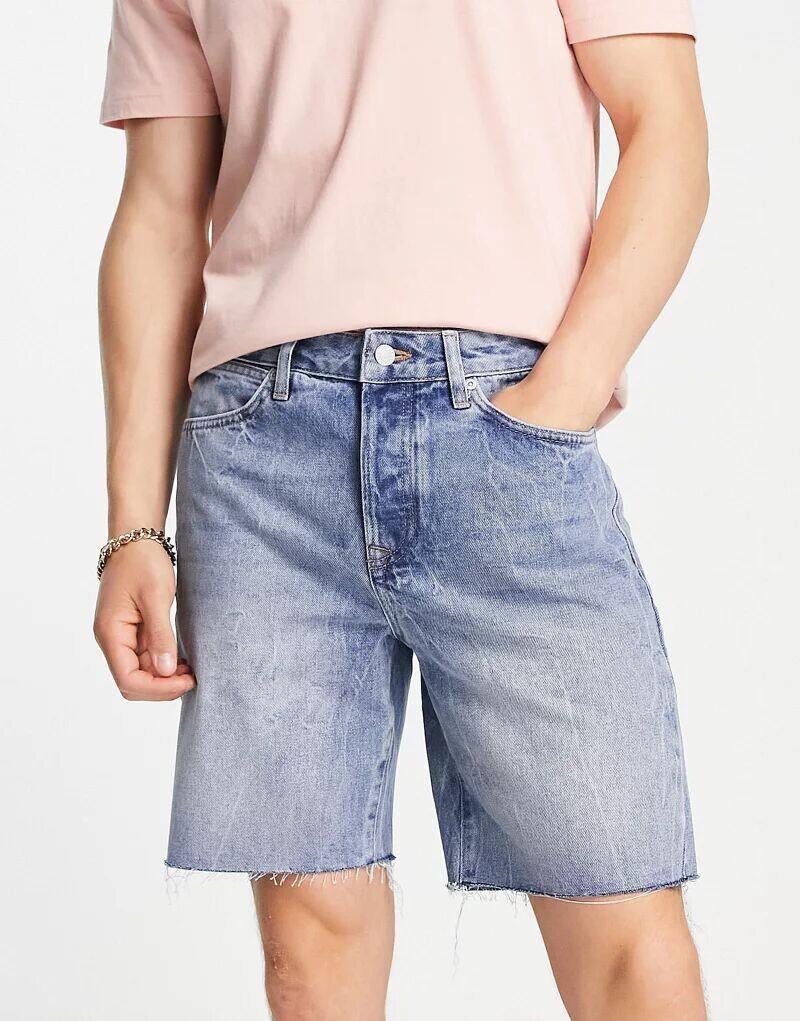 

Джинсовые шорты узкого кроя Topman средней стирки