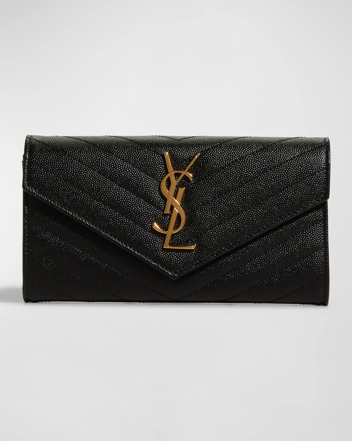 

Большой кошелек YSL Monogram из зерненой кожи Saint Laurent, цвет Black