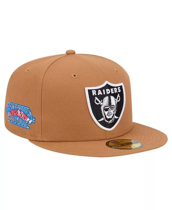 

Мужская светло-коричневая кепка Las Vegas Raiders Color Pack 59FIFTY с боковой нашивкой New Era, бежевый