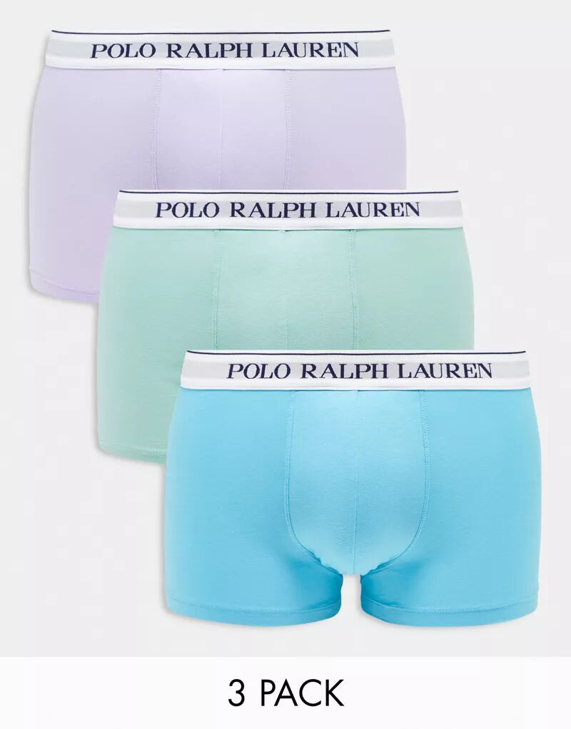 Комплект из трех плавок Polo Ralph Lauren зеленого, синего и фиолетового цвета