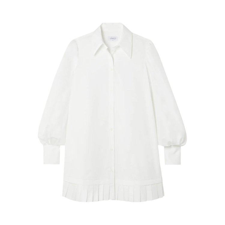 

Платье Off-White Poplin Pleat Shirt Dress, белый