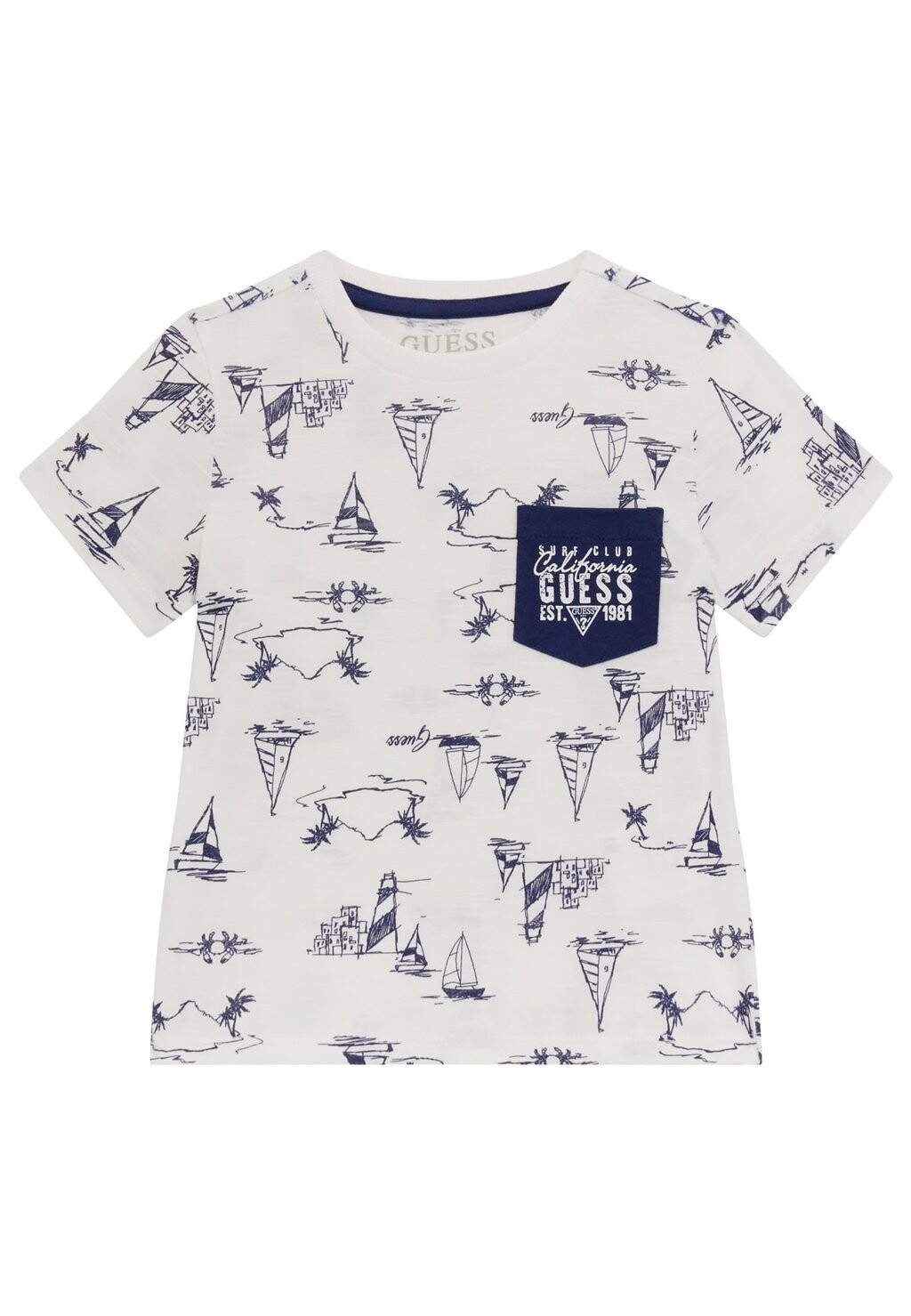 

Футболка с принтом MET ALL-OVER Guess, цвет wit multi