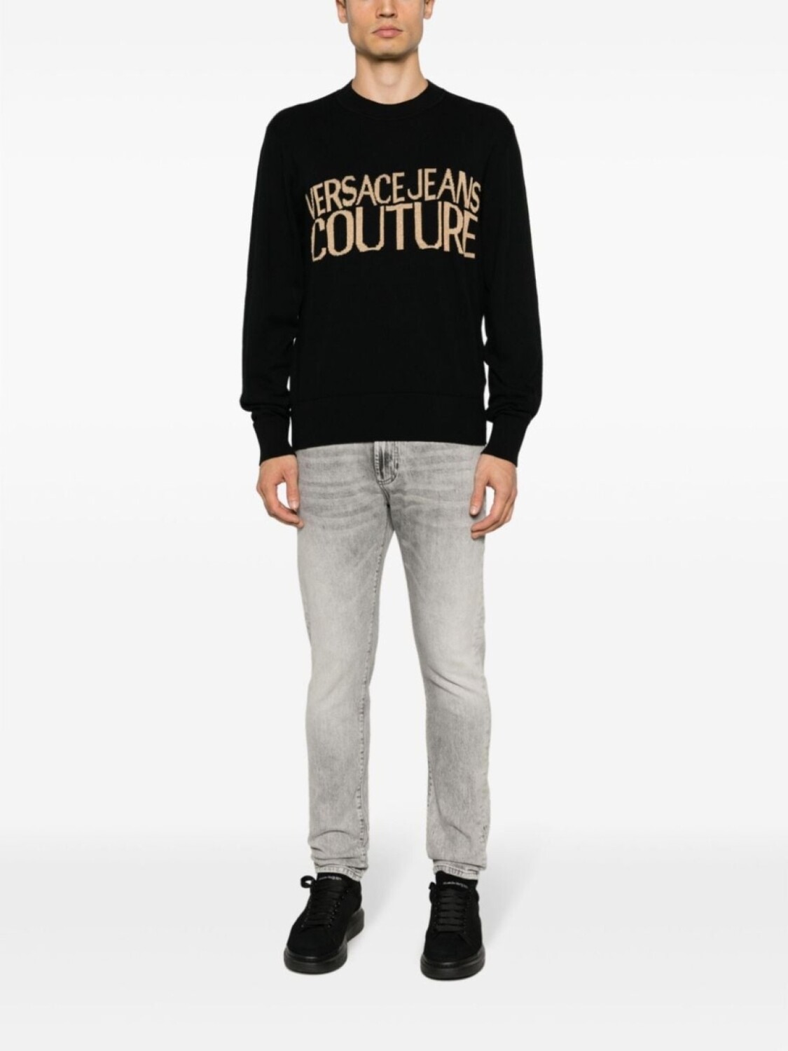 

Versace Jeans Couture джемпер вязки интарсия, черный