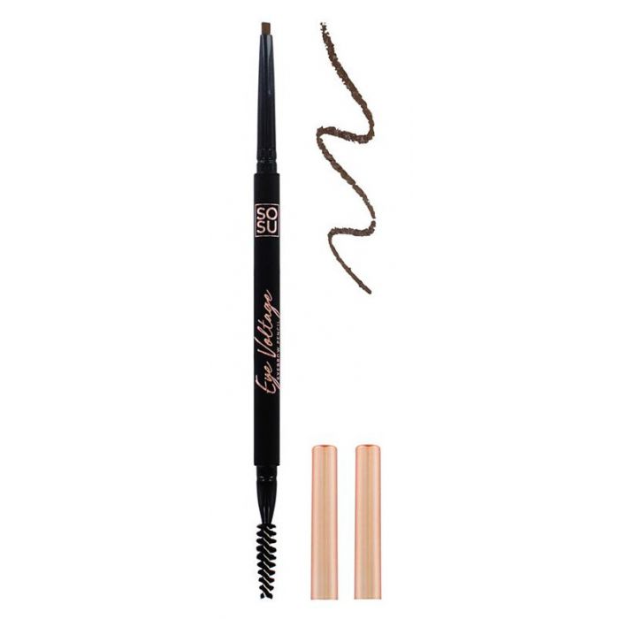 Карандаш для бровей Lápiz de Cejas Sosu, Dark карандаш для бровей lápiz para cejas 3 en 1 stylist wibo dark brown
