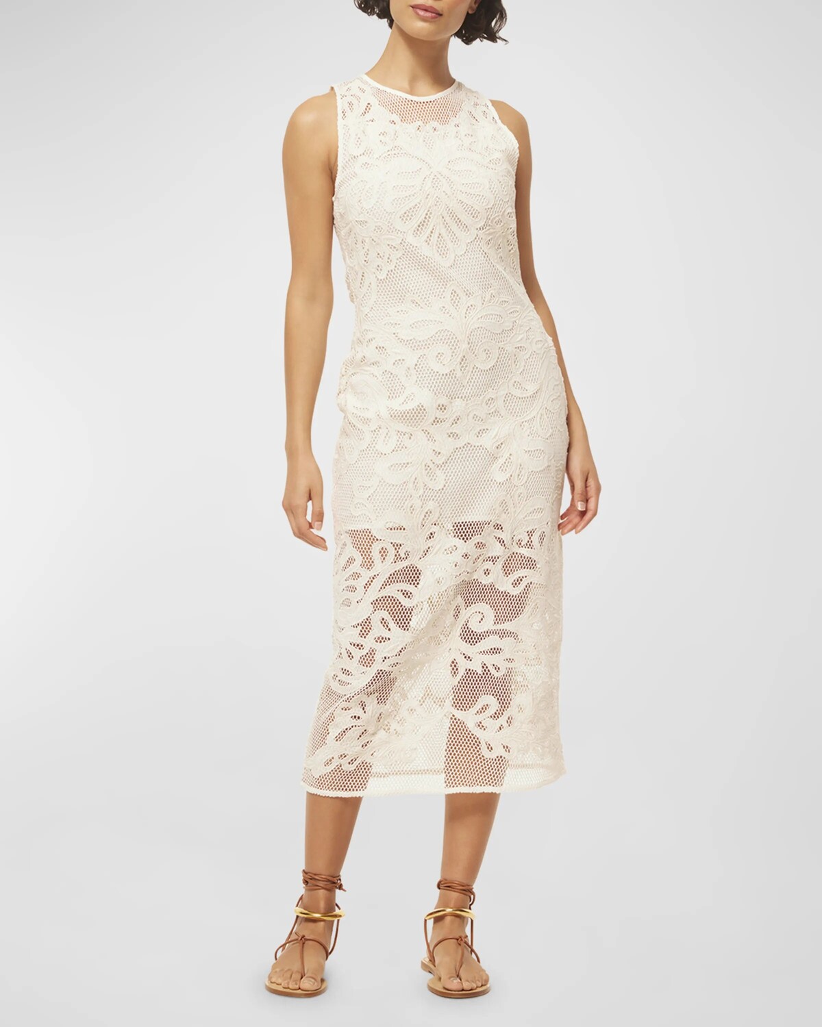 

Платье миди без рукавов Sofandeh из сетчатой ​​ткани MISA Los Angeles, цвет Embroidered Mesh