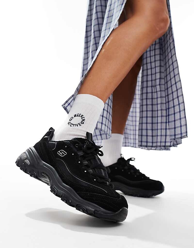 

Черные кроссовки на ремешке Skechers D'lites Quarter
