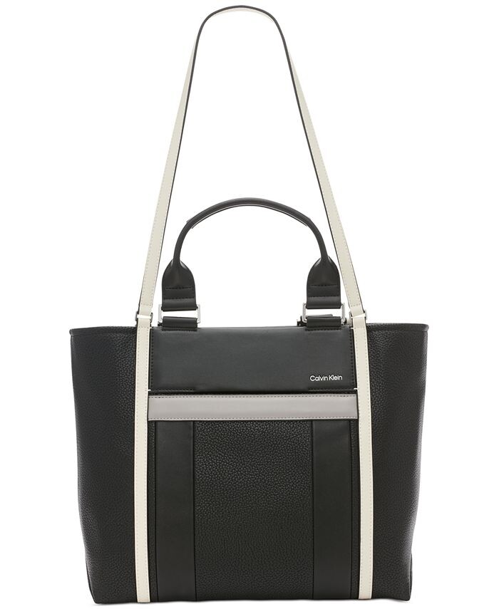 

Сумка-тоут Sol с двумя ремешками и цветными блоками Calvin Klein, цвет Black Stone Multi