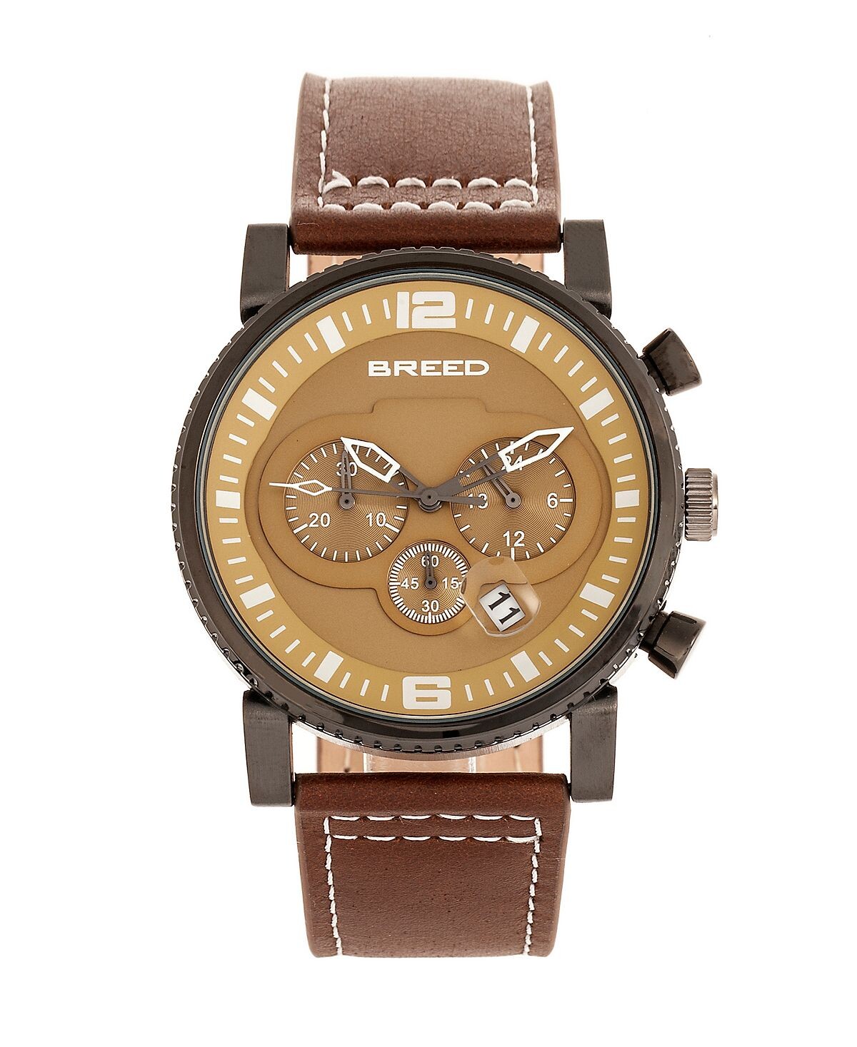 

Кварцевые часы Ryker Camel Face с хронографом из натуральной коричневой кожи, 45 мм Breed