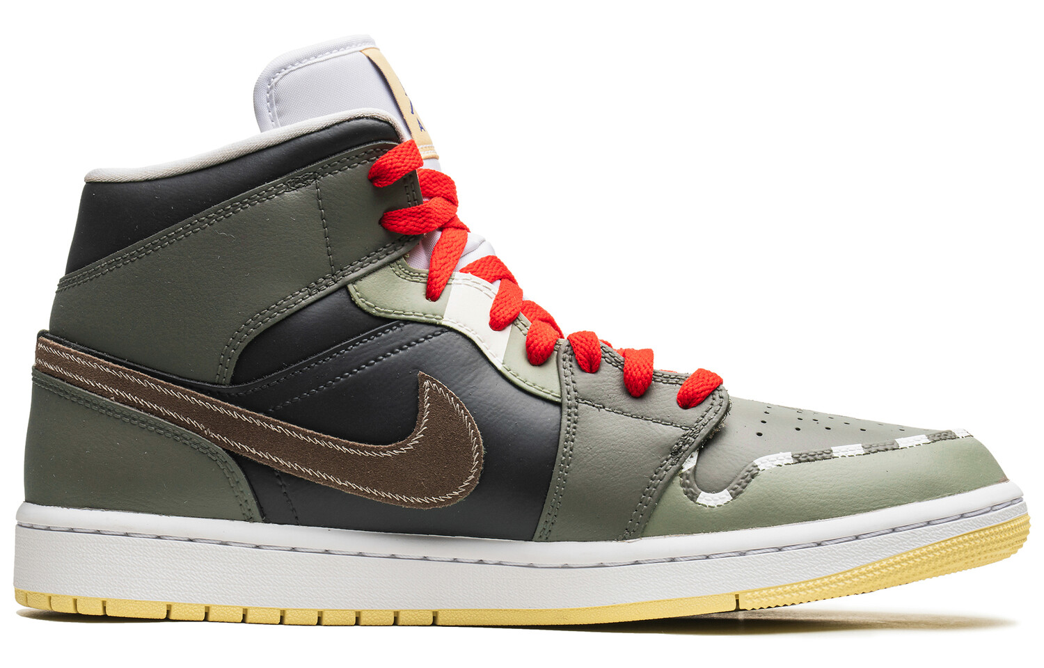 

Кроссовки Air Jordan 1 Vintage Basketball Shoes Women's Mid-top Green/Brown, зеленый