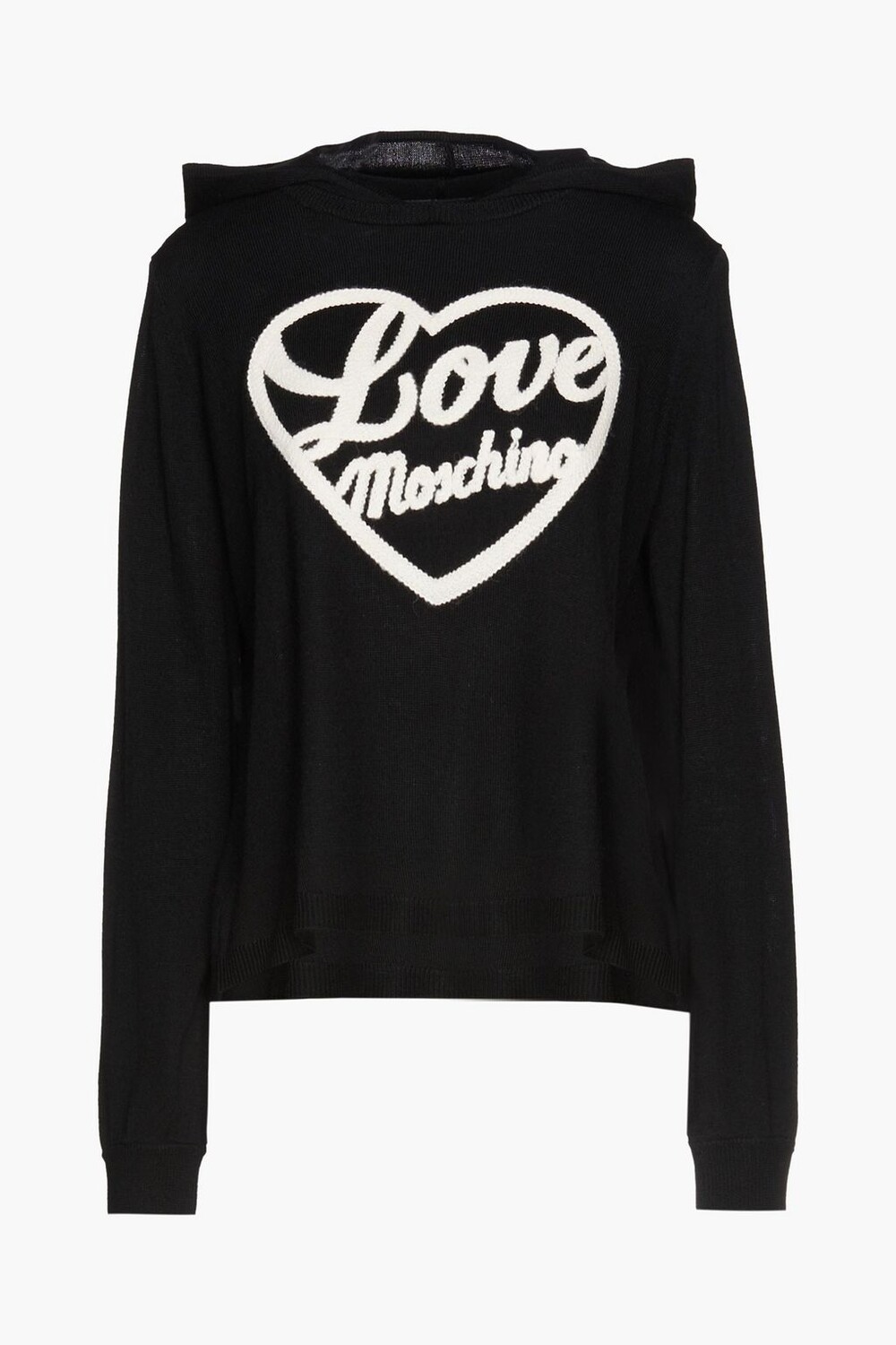 

Толстовка из смесовой шерсти с вышивкой LOVE MOSCHINO, черный