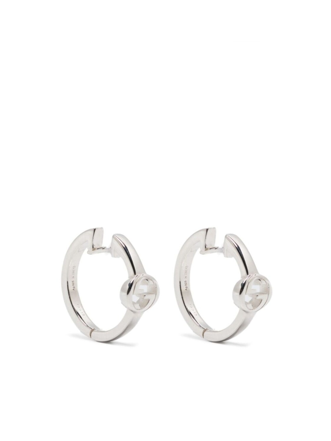

Серебряные серьги-кольца с логотипом Interlocking G Gucci, серебряный
