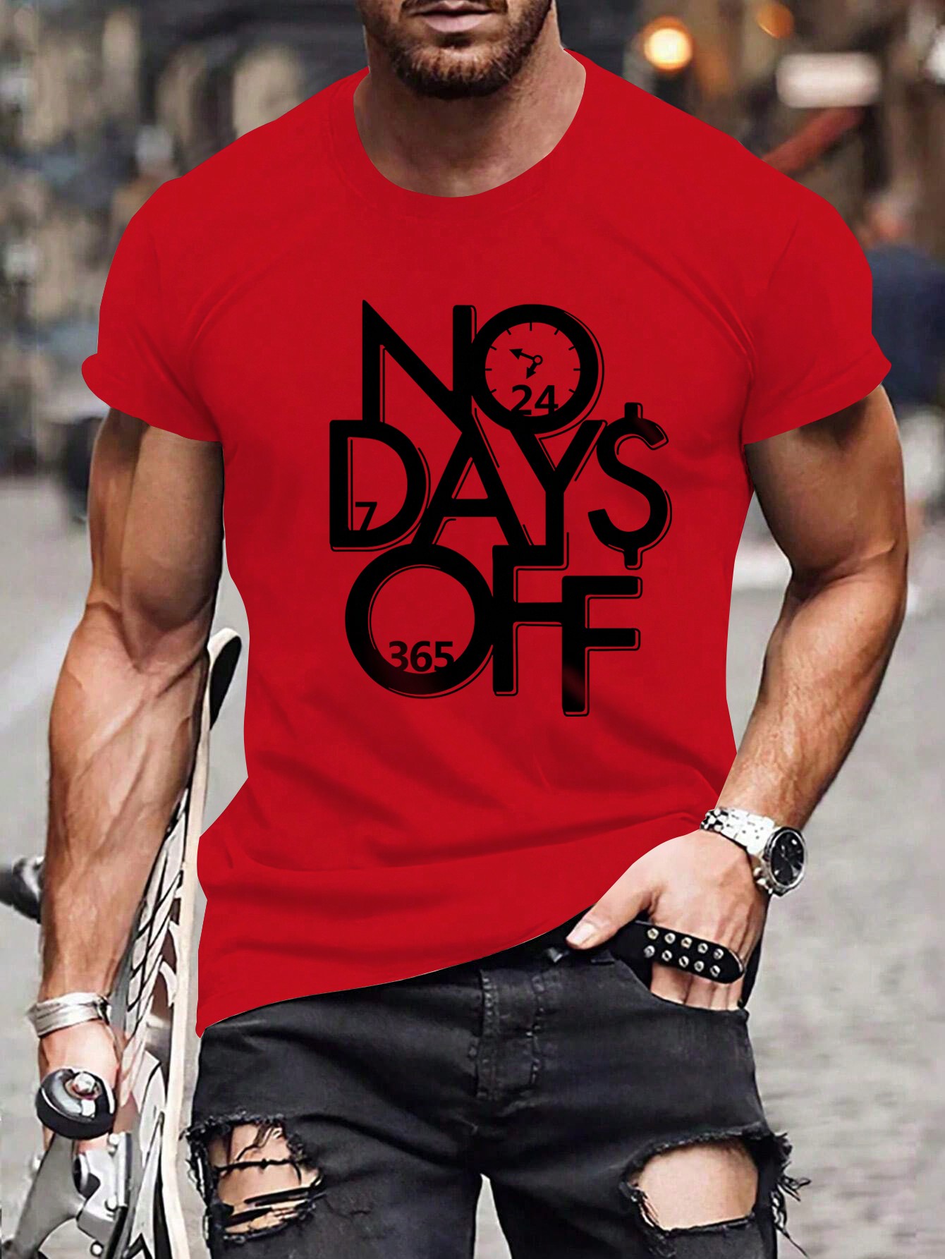 Мужская футболка с коротким рукавом Manfinity с буквенным принтом, красный