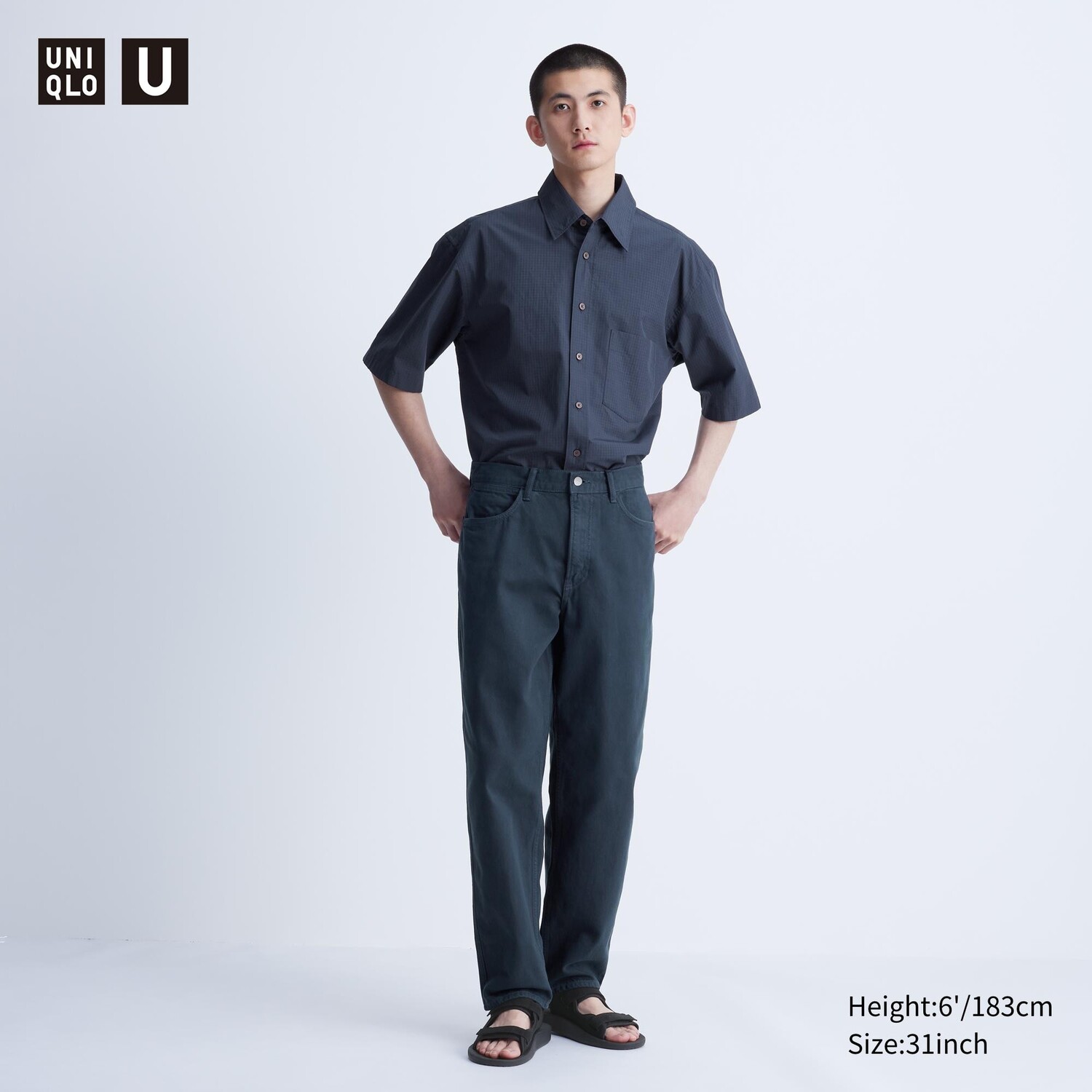 

Цветные широкие джинсы UNIQLO, синий