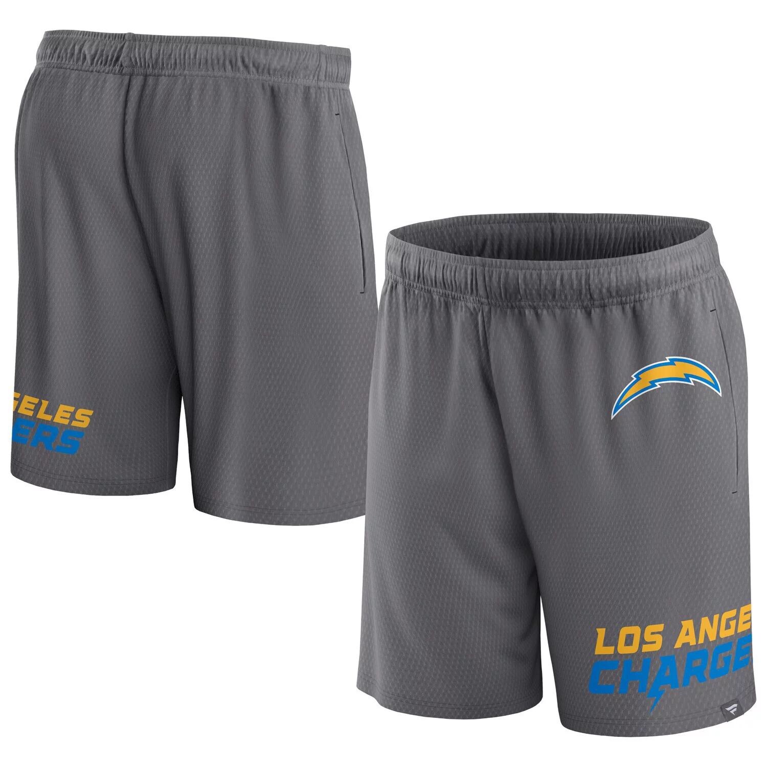 

Мужские фирменные серые клинчерные шорты Los Angeles Chargers Fanatics