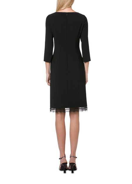 

Комфортное платье из кади с рюшами Alberta Ferretti, черный