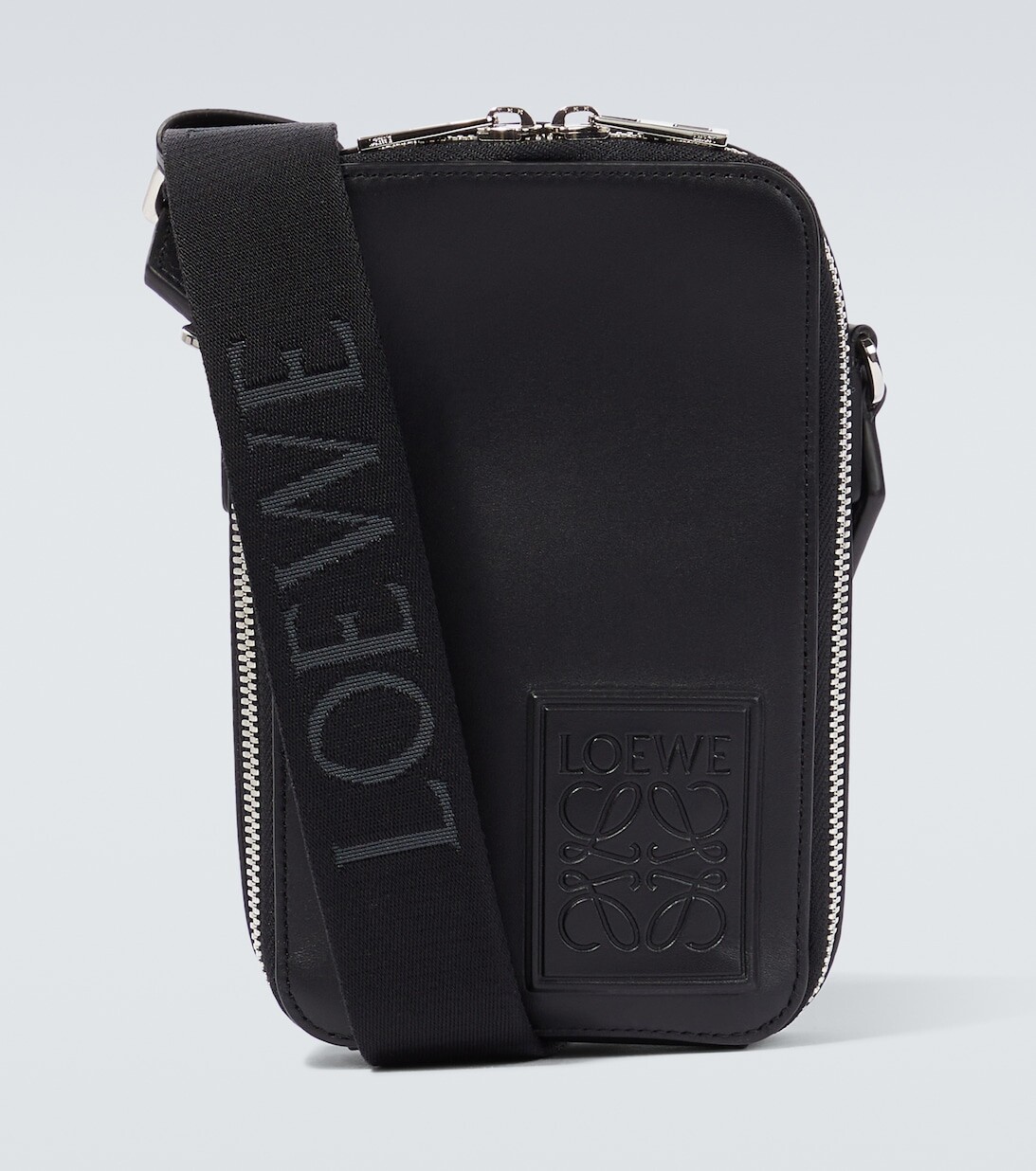 

Сумка через плечо из кожи с карманом Loewe, черный