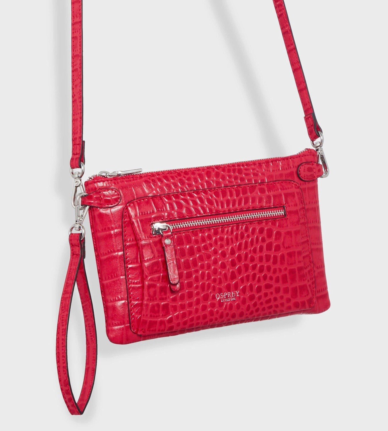 

Рубиновый кожаный клатч через плечо OSPREY LONDON, красный