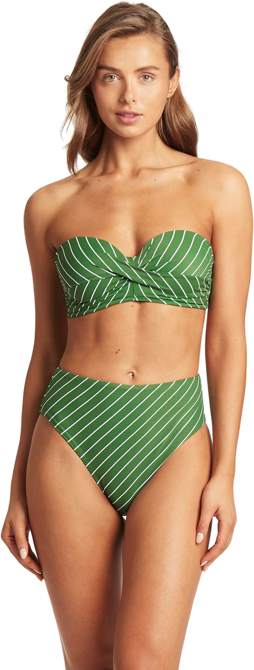 

Бандо Shoreline Twist спереди SEA LEVEL SWIM, зеленый