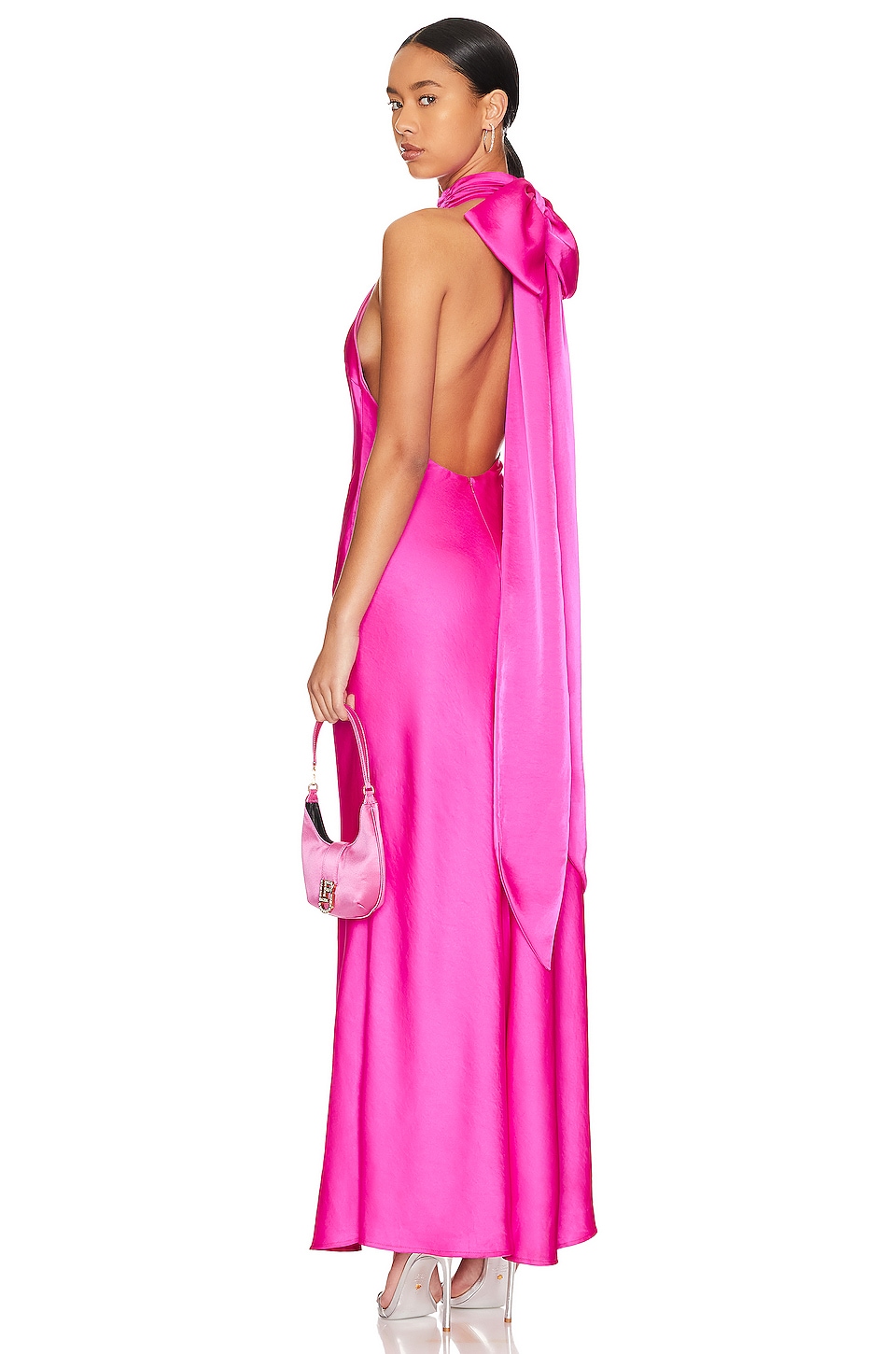 Платье MISHA Evianna Satin Gown, цвет Hot Pink платье мини misha romeo satin цвет hot pink