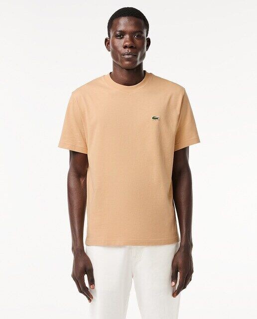 

Футболка классического кроя из хлопкового джерси Lacoste, бежевый