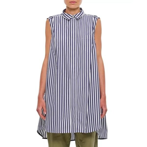 

Платье cotton poplin shirt dress Sacai, белый